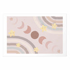 Moon Phases Rainbow Poster