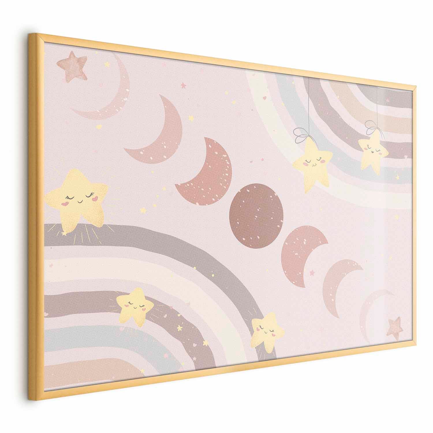 Moon Phases Rainbow Poster