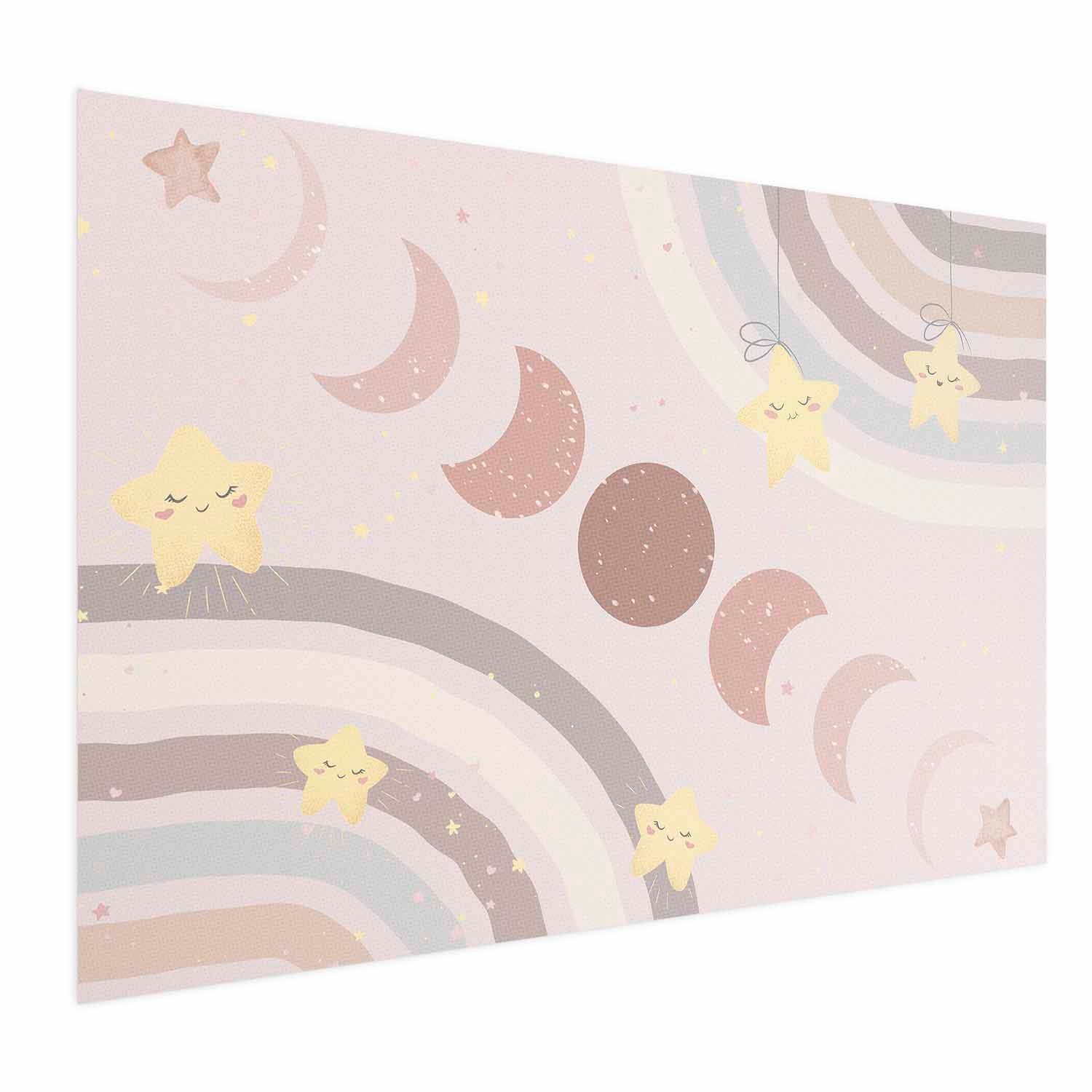 Moon Phases Rainbow Poster