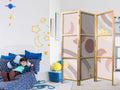 Moon Phases Stars Rainbow 3-Panel Japanese Room Divider