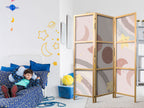 Japanese Room Divider - Joyful Sky with Stars and Rainbow
