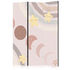 Room Divider 3-panel Beige Grey 135x172 - Joyful Sky