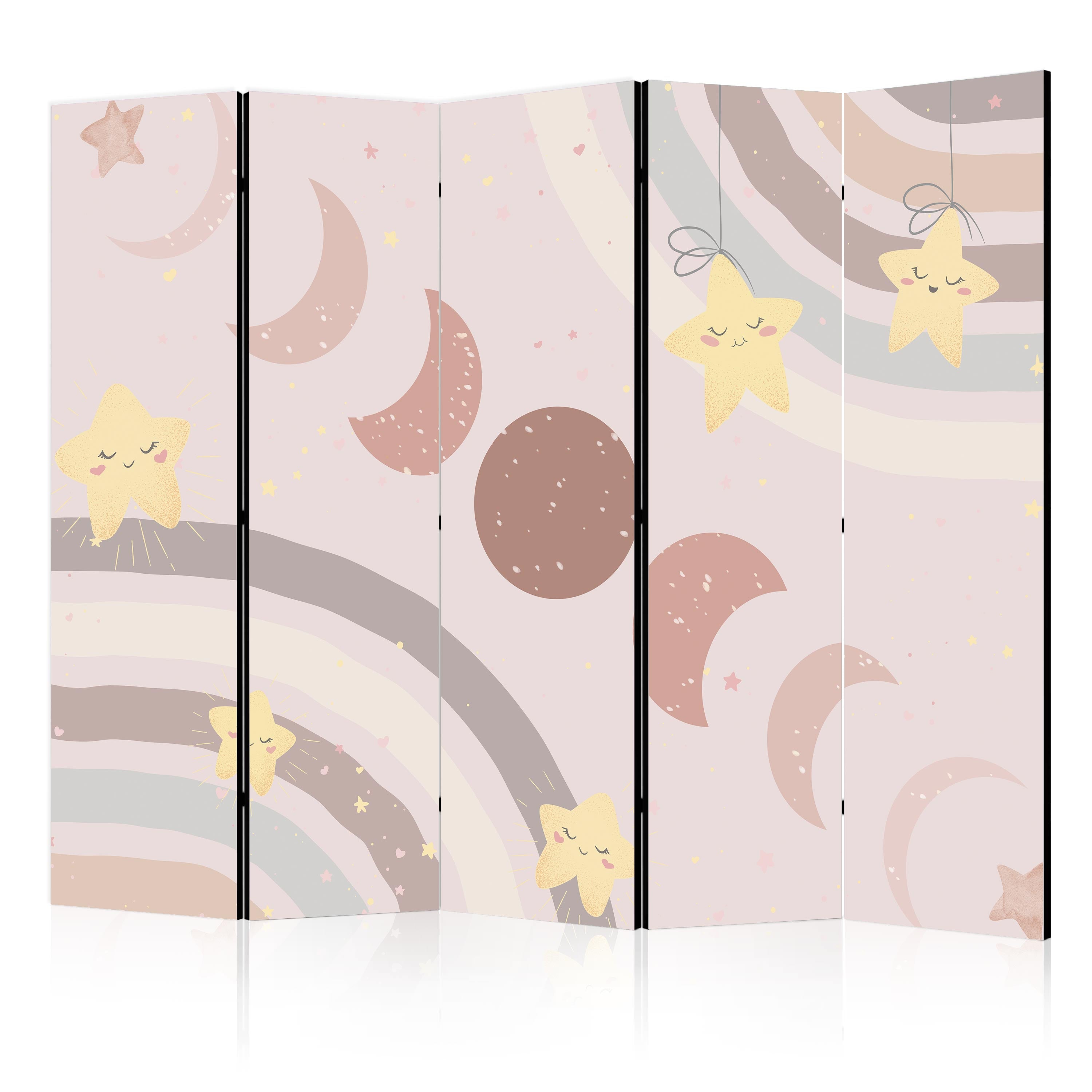 Room Divider 5-Panel for Children - Joyful Sky