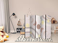 Moon Phases Rainbow Stars 5-Panel Room Divider