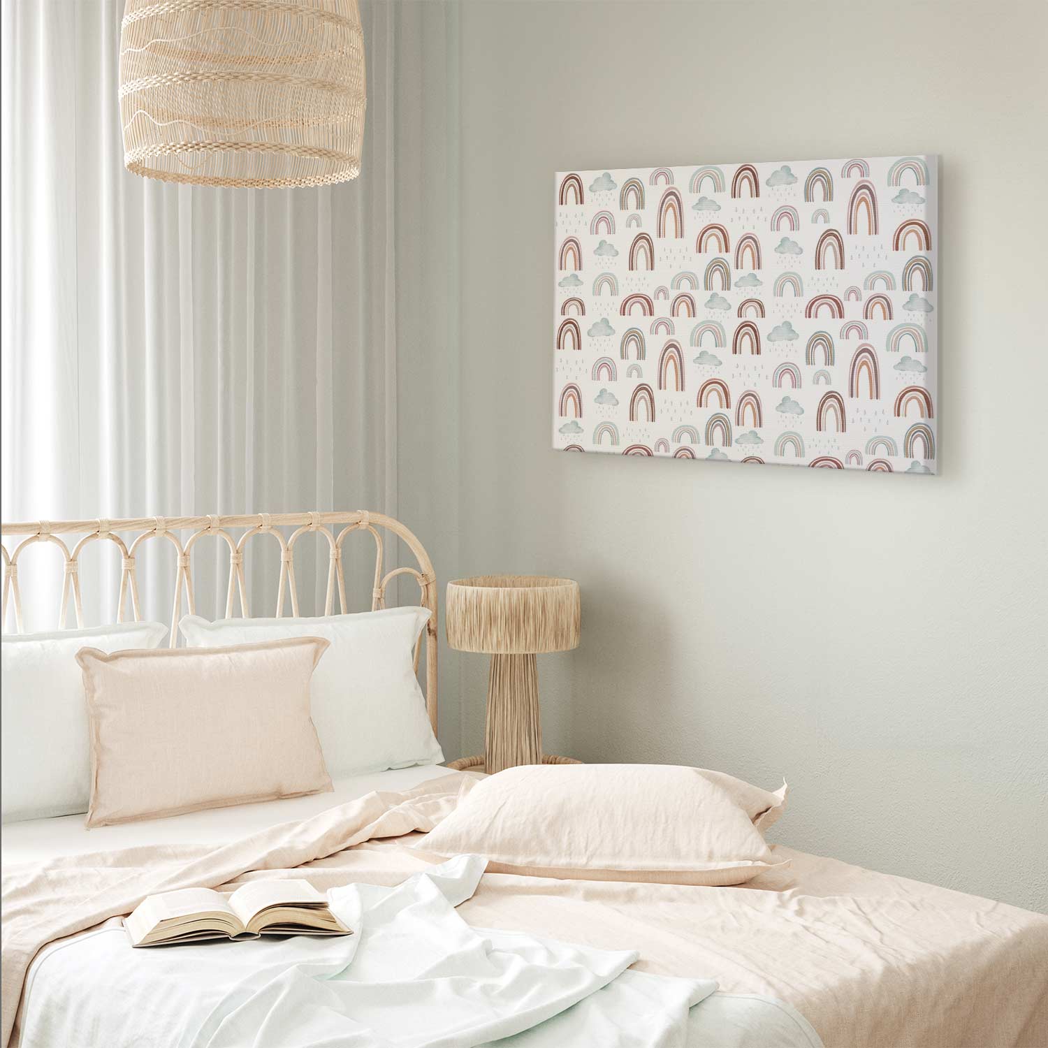 Pastel Rainbow Clouds Children's Canvas Print