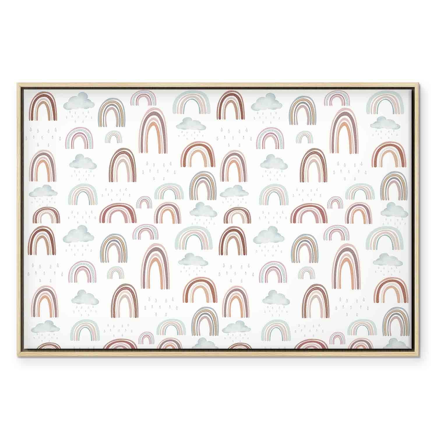Pastel Rainbow Clouds Children's Canvas Print
