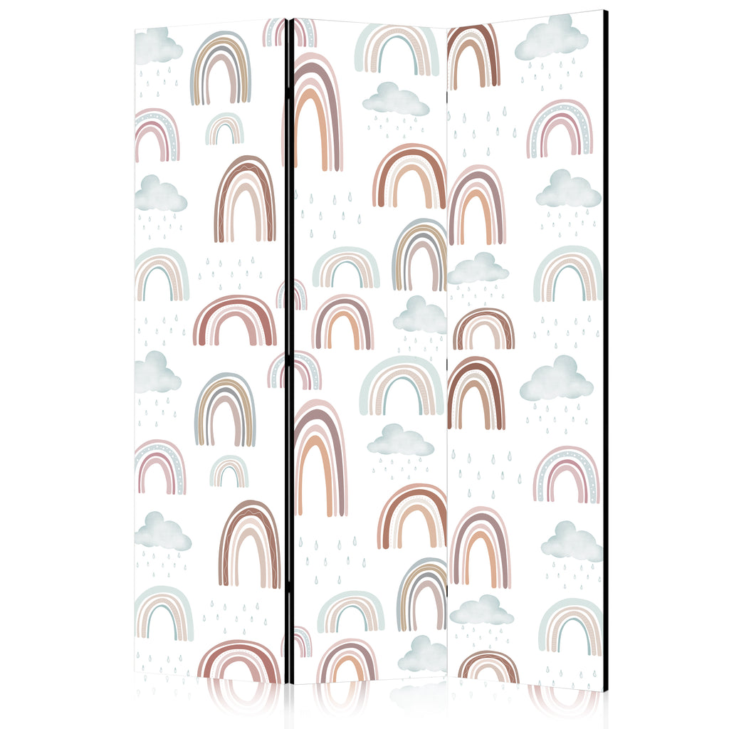 Room Divider Rainbows and Clouds in Muted Colors