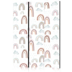 Room Divider Rainbows and Clouds in Muted Colors