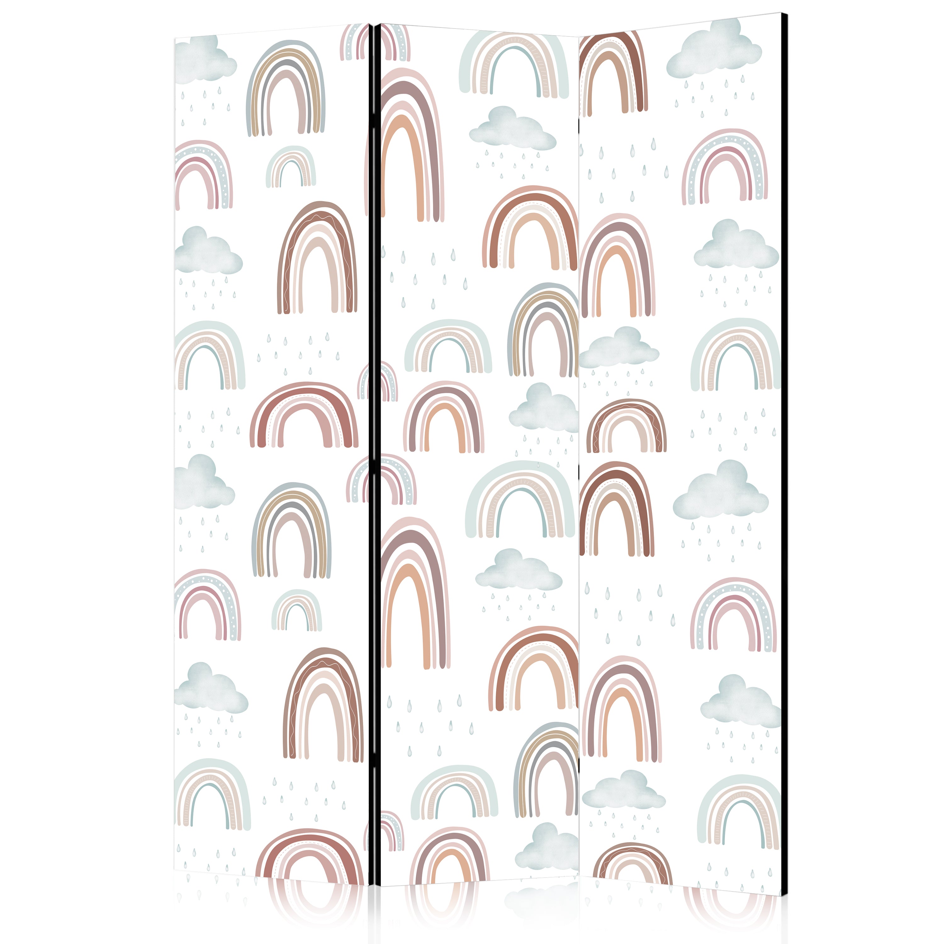 Room Divider Rainbows and Clouds in Muted Colors