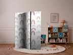 Room Divider Rainbows and Clouds in Muted Colors