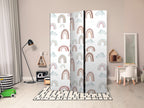 Room Divider Rainbows and Clouds in Muted Colors