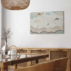 Cloudy Night Sky Moons Canvas Print