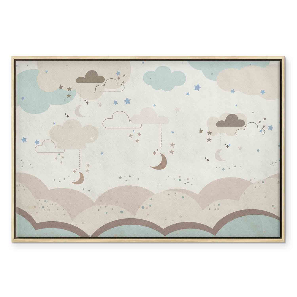 Cloudy Night Sky Moons Canvas Print