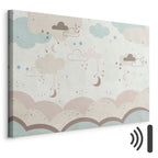 Cloudy Night Sky Moons Canvas Print