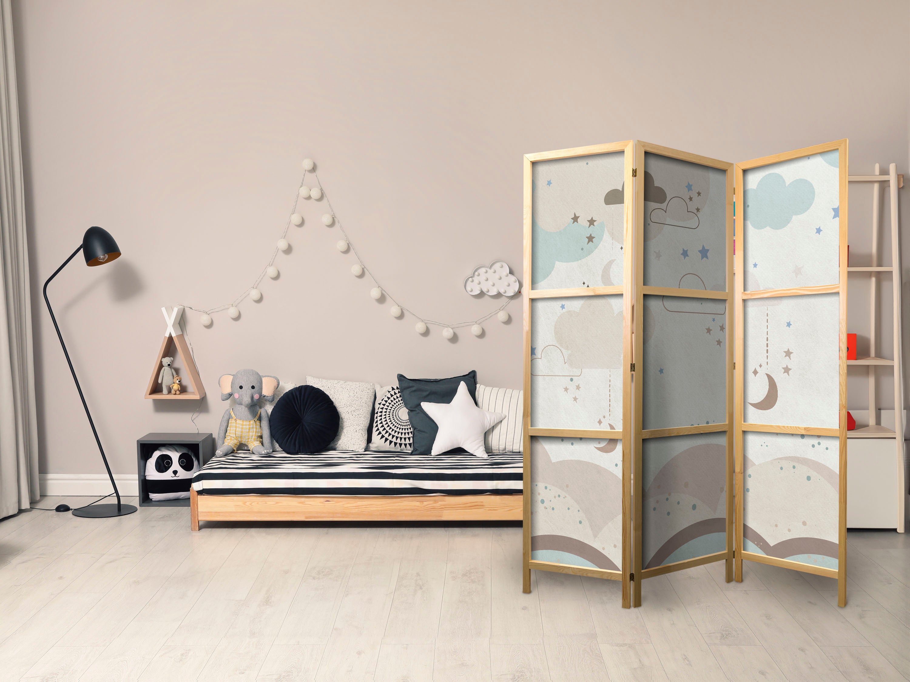 Japanese Room Divider 3-Panel Oriental Screen