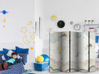 Room Divider - Cloudy Night Sky, 5-Panel, For Children