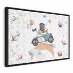 Canvas Print Galactic Races Bear in Pastel Space