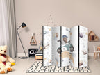 Room Divider Galactic Races Bear Theme in Pastel Hues