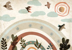 Wall Mural Rainbow and Birds for Children