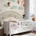 Rainbow Sky Birds Wall Mural