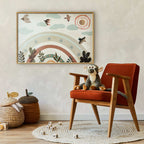 Rainbow and Birds Kids Poster