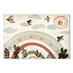 Rainbow Sun and Birds Kids Canvas Print