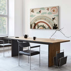 Rainbow Sun and Birds Kids Canvas Print