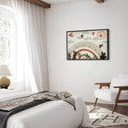 Canvas Print Rainbow and Sun Above Birds in Subdued Colors