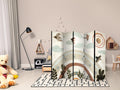 Sun Rainbow Birds 5-Panel Room Divider