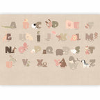 Wall Mural Beige Alphabet for Kids