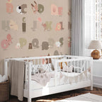 Beige Alphabet Letters Wall Mural
