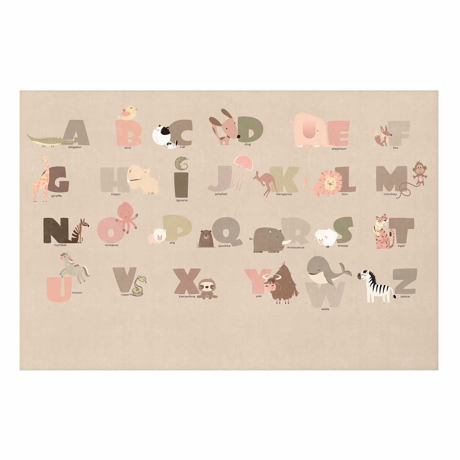 Beige Alphabet Kids Poster