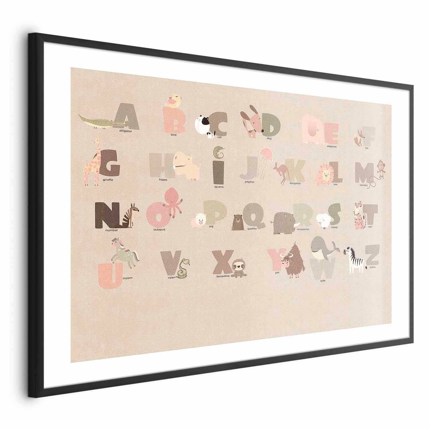 Beige Alphabet Kids Poster