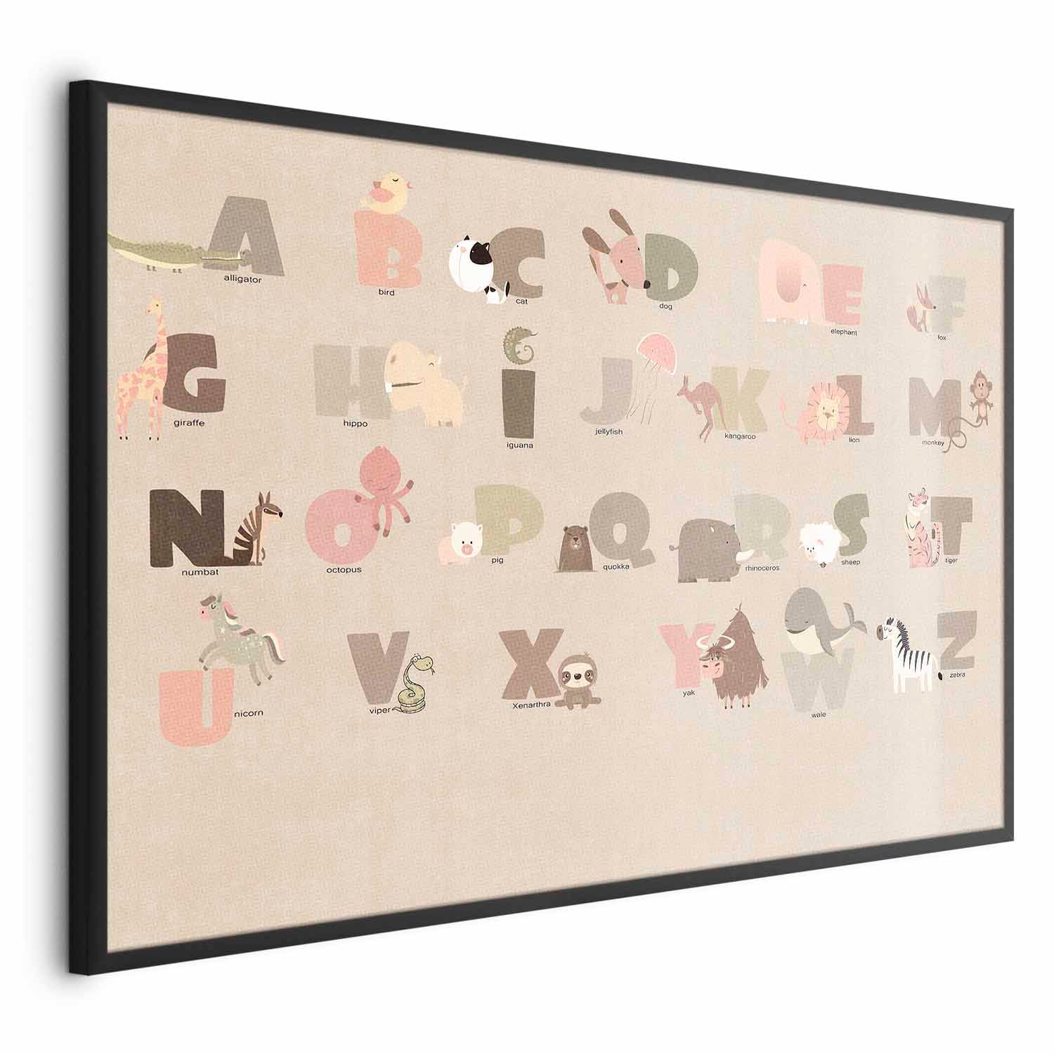 Beige Alphabet Kids Poster