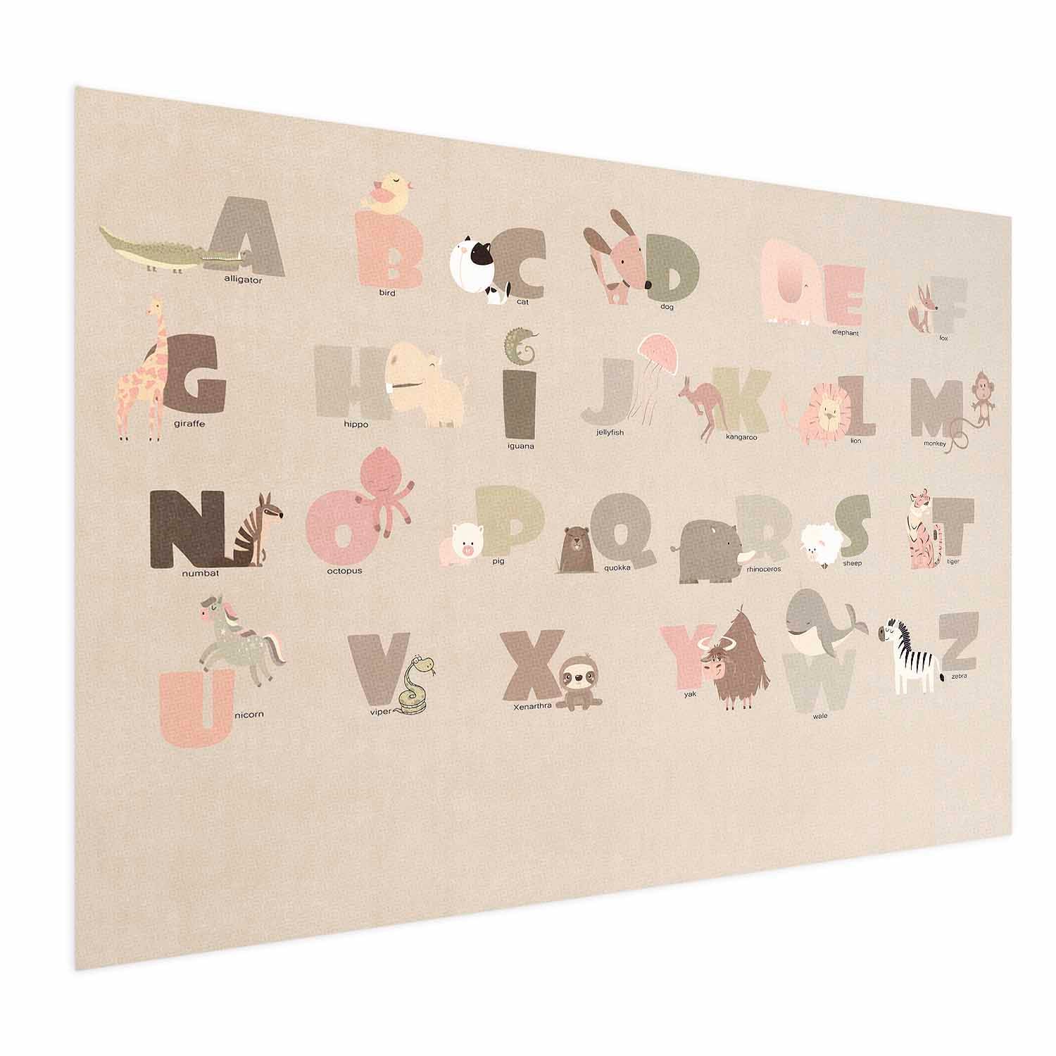Beige Alphabet Kids Poster
