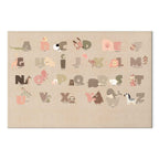 Zoo Alphabet Beige Children's Canvas Print