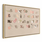 Canvas Print Alphabet at the Zoo with Joyful Animals on Beige Background
