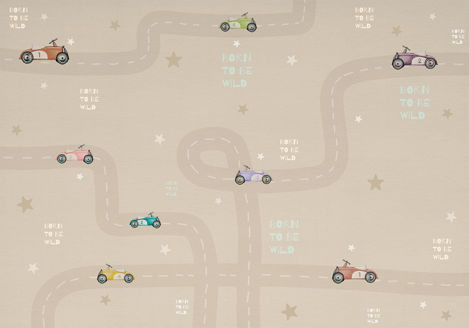 Wall Mural Racing Cars for Kids