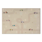 Colorful Race Cars on Beige Canvas Print