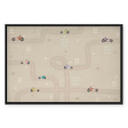 Colorful Race Cars on Beige Canvas Print
