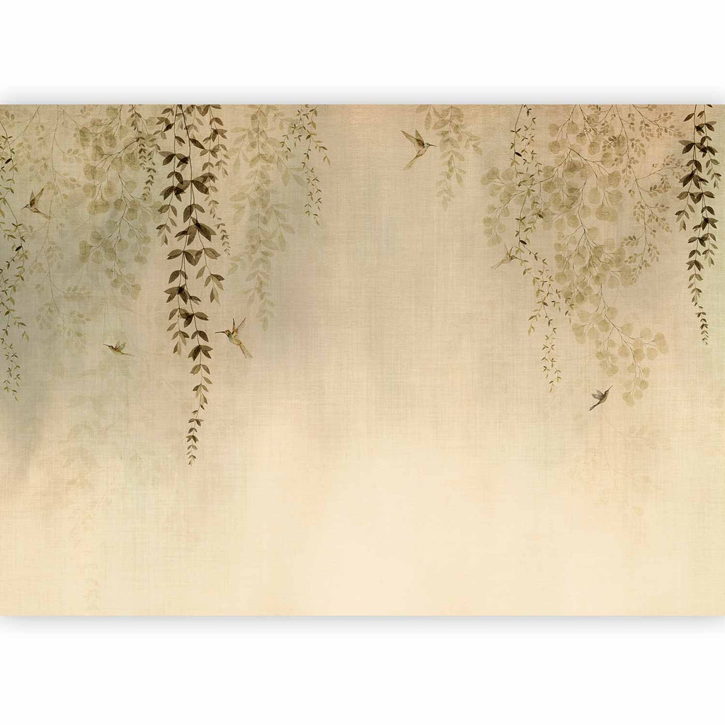 Wall Mural Beige Hummingbirds