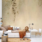 Wall Mural Beige Hummingbirds