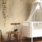 Beige Hummingbirds Nature Wall Mural