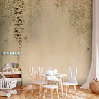 Wall Mural Beige Hummingbirds