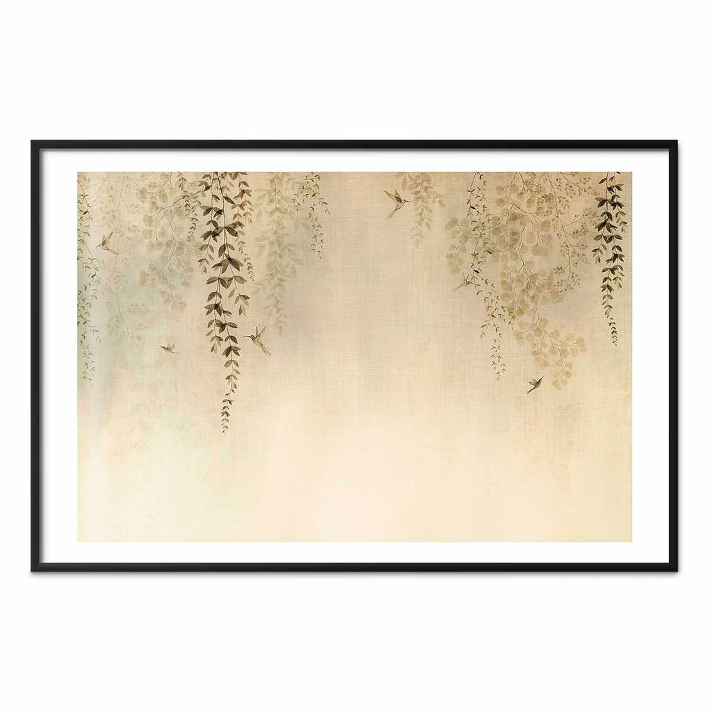 Beige Hummingbirds Nature Poster