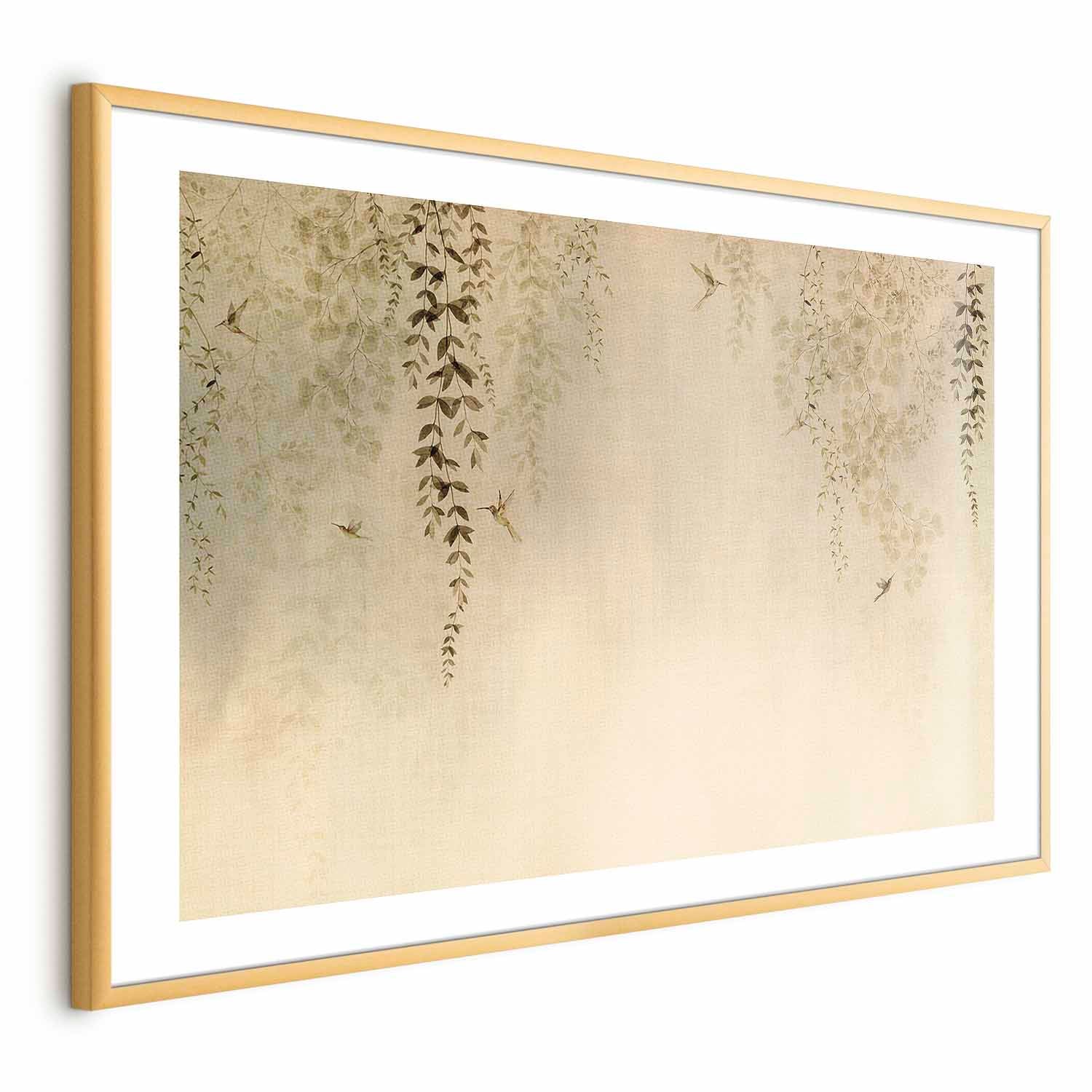 Beige Hummingbirds Nature Poster