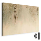 Hummingbirds Spring Orchard Beige Canvas Print