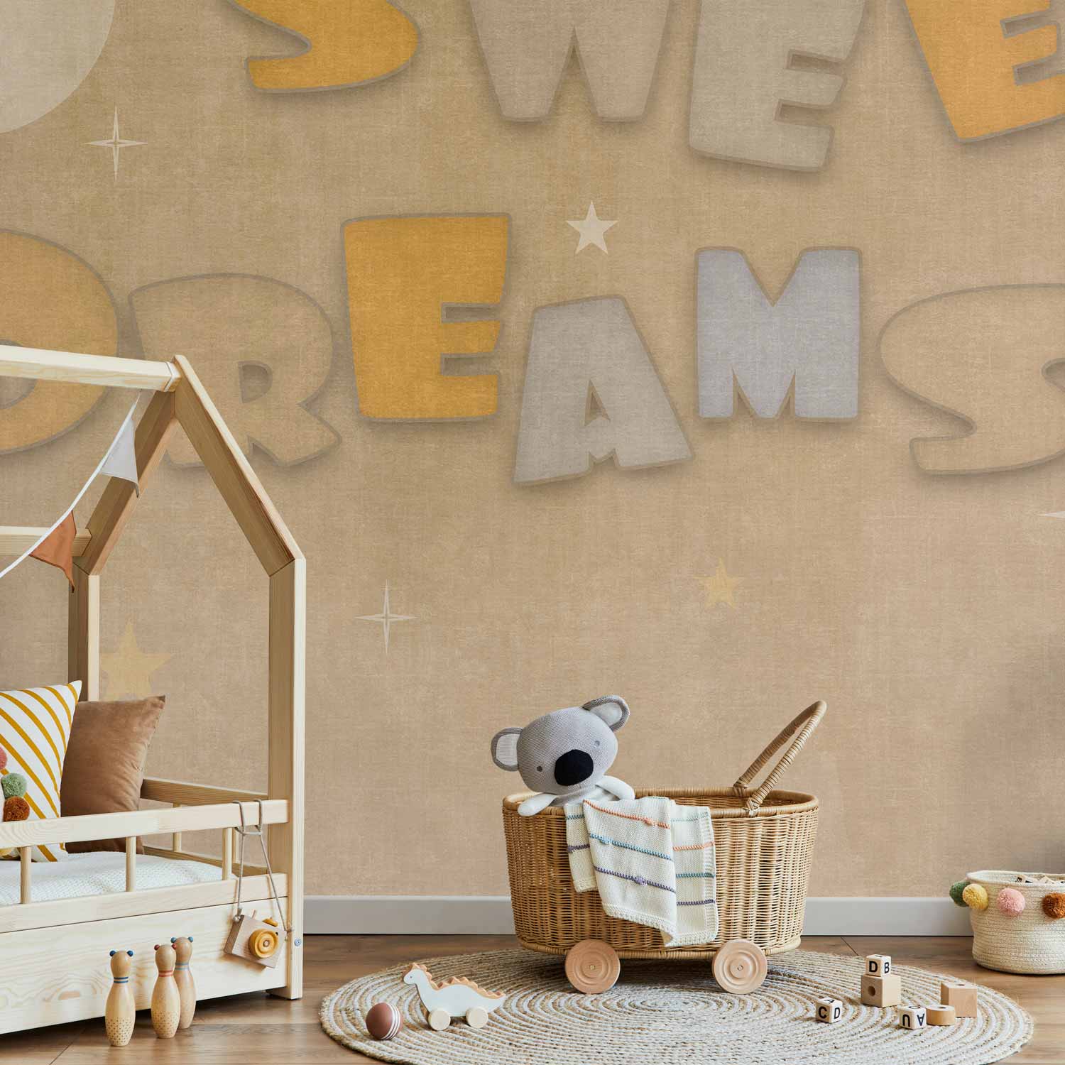 Moon Inscription Kids Wall Mural