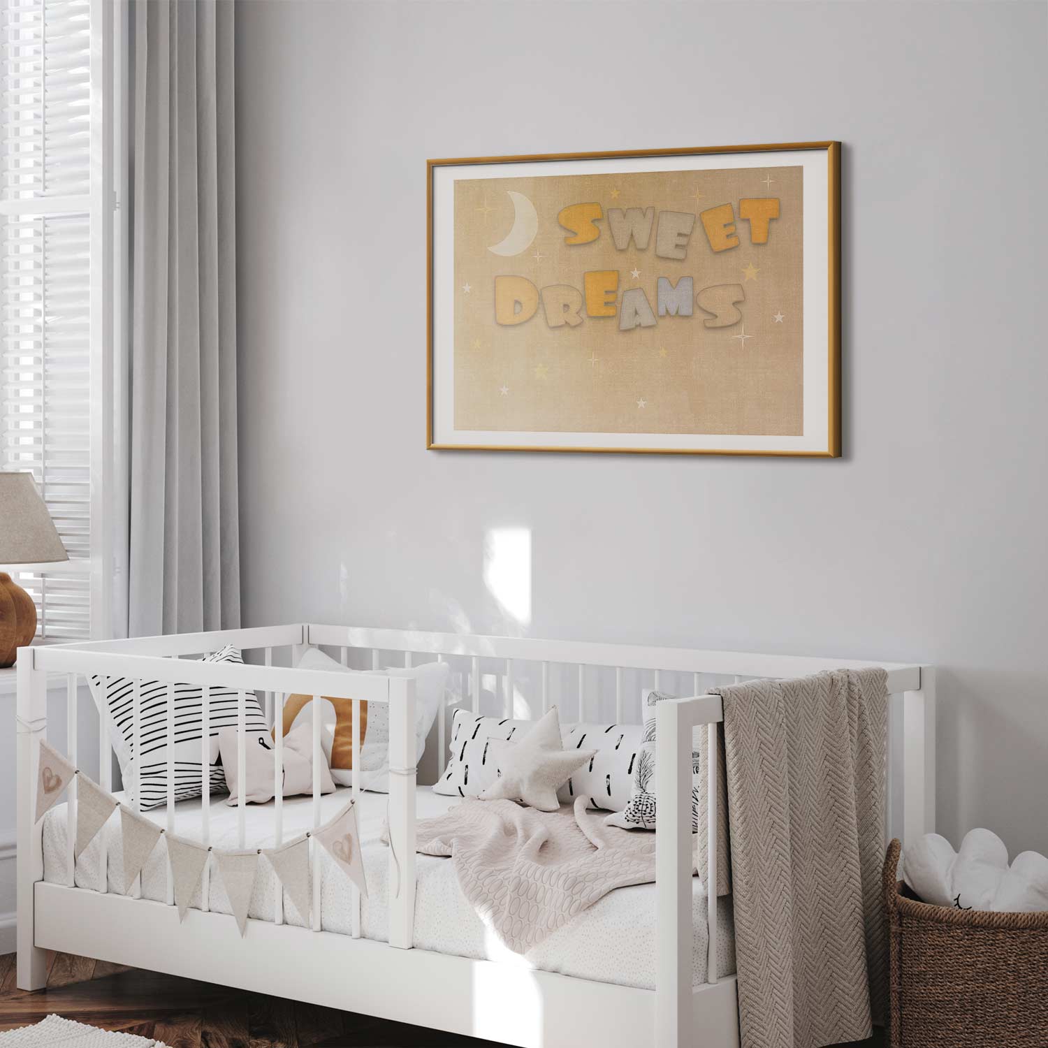 Good Night Wish Beige Kids Poster