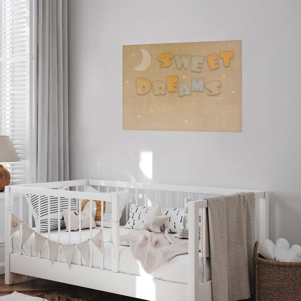 Good Night Wish Beige Kids Poster